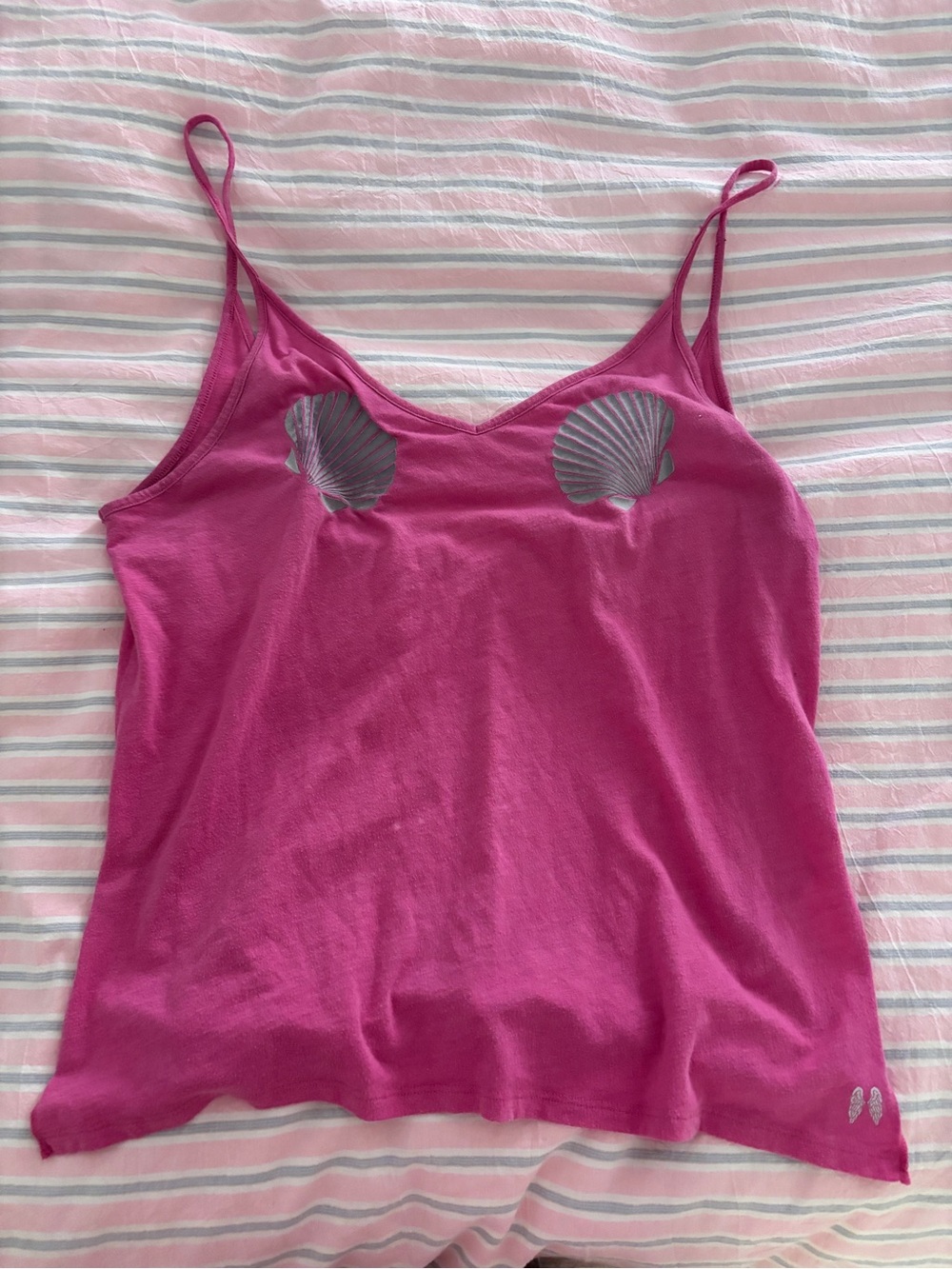 vintage victoria’s secret sea shell tank pink small